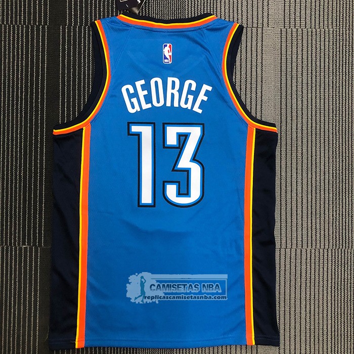 Camiseta Oklahoma City Thunder Paul George NO 13 Icon Azul